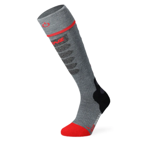 LENZ heat sock 5.1 toe cap slim fit (grau/rot)