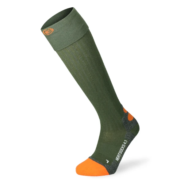 LENZ heat sock 4.1 toe cap (green/orange)